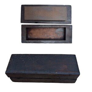 Vintage Norton? Bear  Arkansas Sharpening Stone Oilstone   W/ Wood Case
